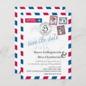 World Locations Airmail Bewaar de datum Aankondigingskaart (Voorkant / Achterkant)