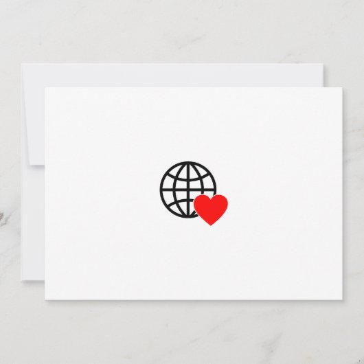 World Love Globe Icon | Heart Earth Summer Design Bedankkaart (Voorkant)