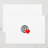 World Love Globe Icon | Heart Earth Summer Design Bedankkaart (Voorkant / Achterkant)