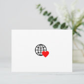 World Love Globe Icon | Heart Earth Summer Design Bedankkaart (Staand voorkant)
