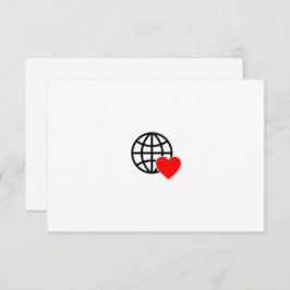 World Love Globe Icon | Heart Earth Summer Design Bedankkaart