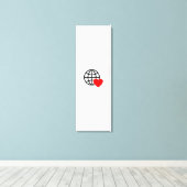 World Love Globe Icon | Heart Earth Summer Design Canvas Afdruk (Insitu (Houten vloer))