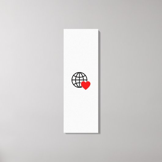 World Love Globe Icon | Heart Earth Summer Design Canvas Afdruk (Voorkant)