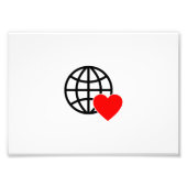 World Love Globe Icon | Heart Earth Summer Design Foto Afdruk (Voorkant)