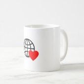 World Love Globe Icon | Heart Earth Summer Design Koffiemok (Voorkant rechts)