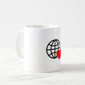 World Love Globe Icon | Heart Earth Summer Design Koffiemok (Voorkant links)