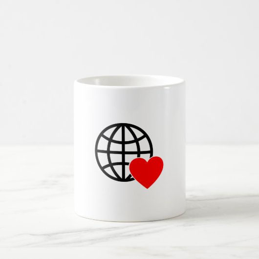 World Love Globe Icon | Heart Earth Summer Design Koffiemok (Center)