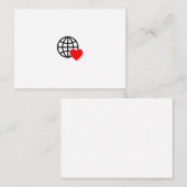 World Love Globe Icon | Heart Earth Summer Design Notitiekaartje (Voorkant / Achterkant)