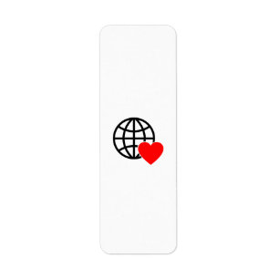 World Love Wereldbol Icon   Heart Earth Summer Des Etiket
