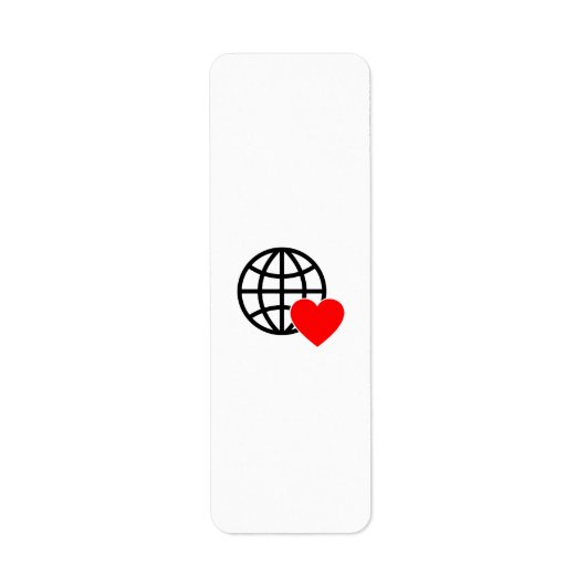 World Love Wereldbol Icon | Heart Earth Summer Des Etiket (Voorkant)