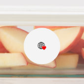 World Love Wereldbol Icon | Heart Earth Summer Des Labels (Aangebracht)