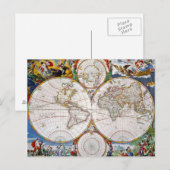 WORLD MAP, 17th CENTURY Briefkaart (Voorkant / Achterkant)