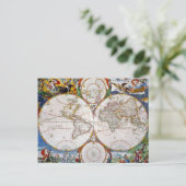 WORLD MAP, 17th CENTURY Briefkaart (Staand voorkant)