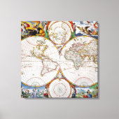 WORLD MAP, 17th CENTURY Canvas Afdruk (Voorkant)