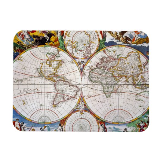 WORLD MAP, 17th CENTURY Magneet (Horizontaal)