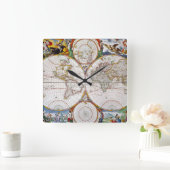 WORLD MAP, 17th CENTURY Vierkante Klok (Huis)