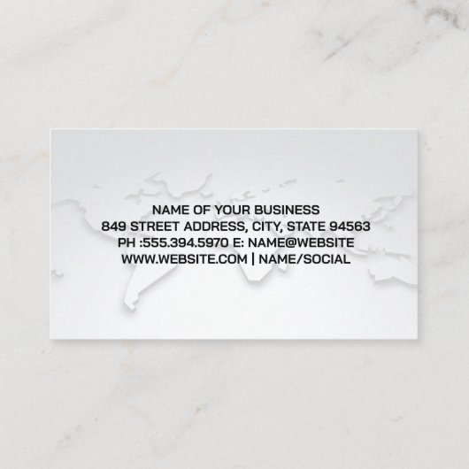 World Map | Bouwnijverheid Logo | QR-code Visitekaartje (Achterkant)