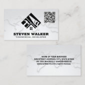 World Map | Bouwnijverheid Logo | QR-code Visitekaartje (Voorkant / Achterkant)