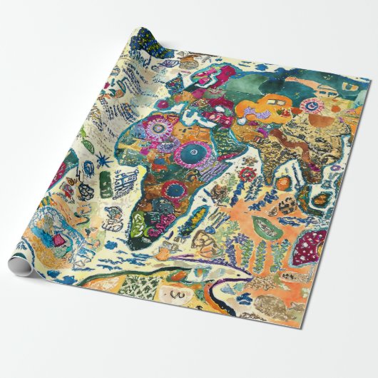 World Map Cadeaupapier (Uitgerold)