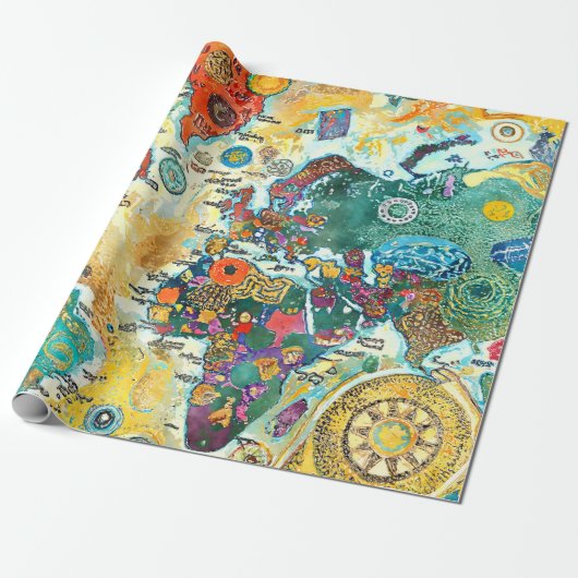 World Map Cadeaupapier (Uitgerold)