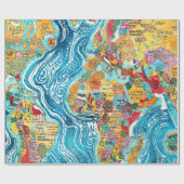World Map  Cadeaupapier (Vlak)
