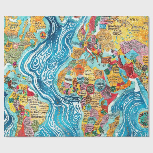World Map  Cadeaupapier (Vlak)