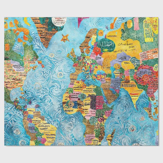 World Map  Cadeaupapier (Vlak)
