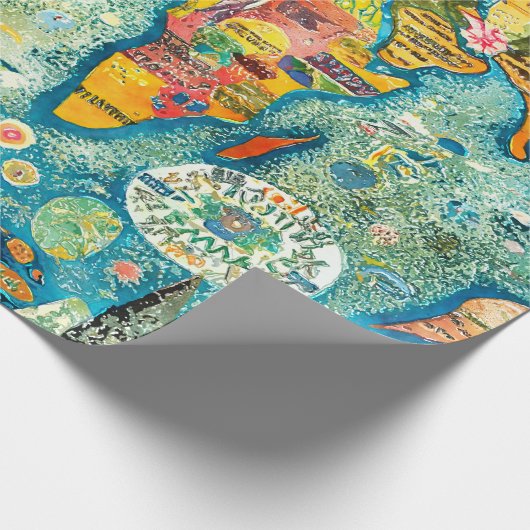 World Map  Cadeaupapier (Hoek)