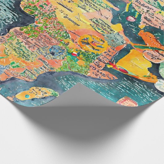 World Map  Cadeaupapier (Hoek)