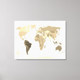 World Map Canvas Afdruk