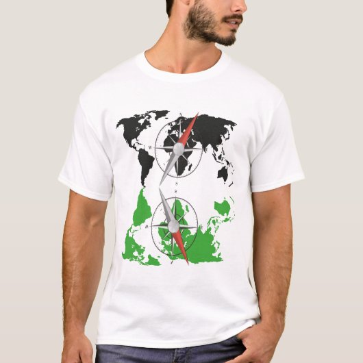 World Map Compass T-shirt (Voorkant)