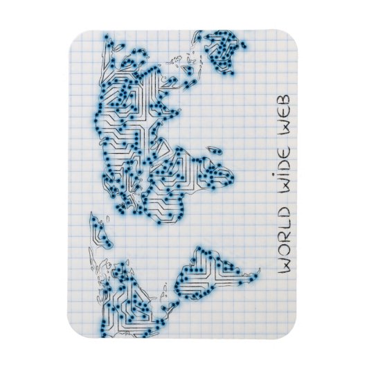 World Map | Elektronische microchipschakelingen Magneet (Verticaal)