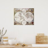 World Map from Atlas Maior Poster (Keuken)