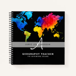 World Map GEOGRAPHY-TEACHER Notitieboek