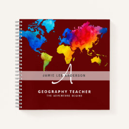 World Map GEOGRAPHY-TEACHER Notitieboek