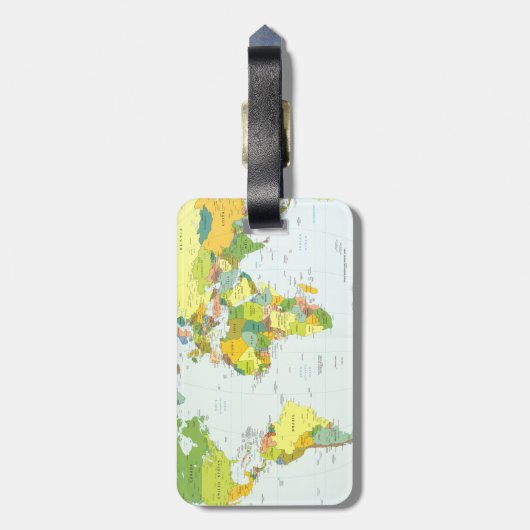 World Map Globe Country Atlas Bagagelabel (Achterkant verticaal)