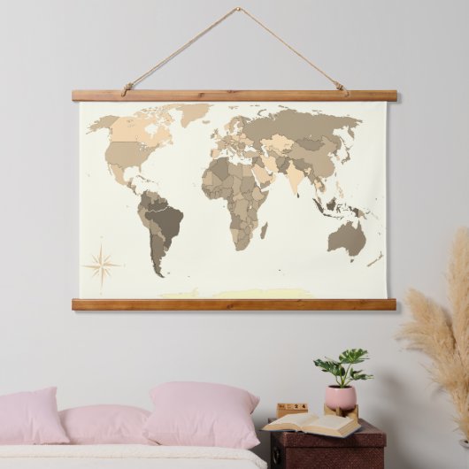 World Map Hangend Wandkleed (Slaapkamer)