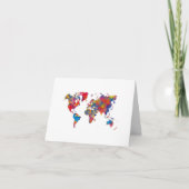 World map in watercolor bedankkaart (Voorkant)