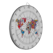 World map in watercolor dartbord (Voorkant Links)