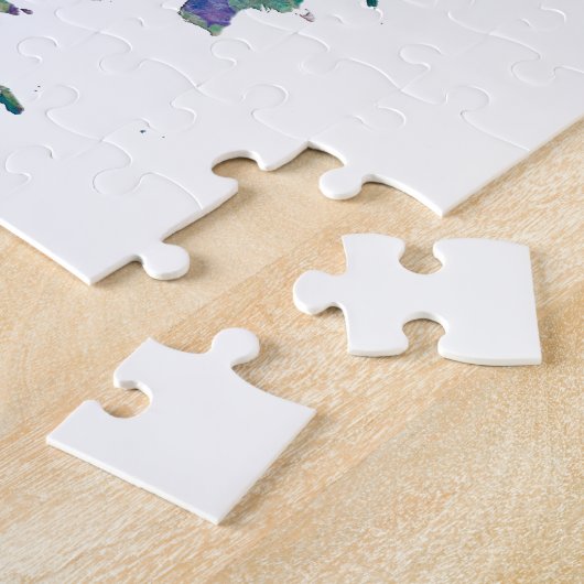 World map in watercolor legpuzzel (Zijkant)