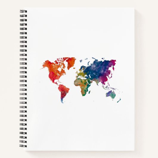 World map in watercolor notitieboek (Voorkant)