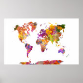World map in watercolor poster (Voorkant)