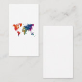 World map in watercolor visitekaartje (Voorkant / Achterkant)