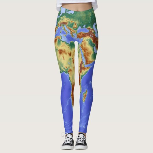 World Map Leggins School Time Leggings (Voorkant)