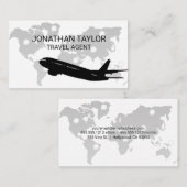World Map | Locatiemarkeringen | Vliegtuig Visitekaartje (Voorkant / Achterkant)