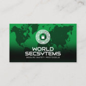 World Map | Logo vingerafdruklep | Veiligheid Visitekaartje (Voorkant)