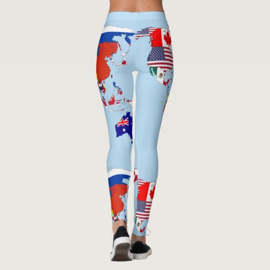 World Map of Flags Leggings (Achterkant)