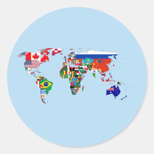 World Map of Flags Sticker (Voorkant)