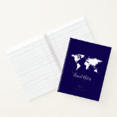 World Map travel notes blue Notitieboek (Binnen)