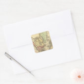 World Map with Explorers' sea routes Vierkante Sticker (Envelop)